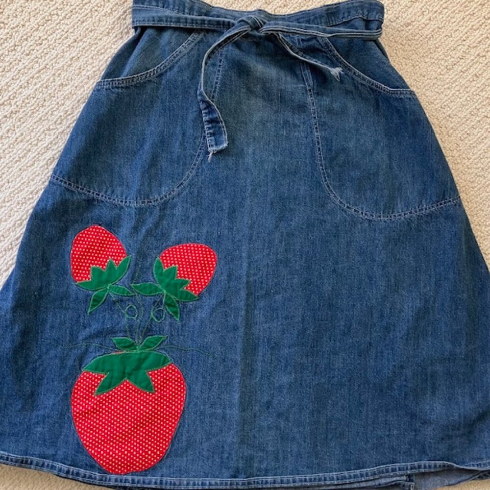 Vintage Ely Glad Rags denim wrap skirt SZ 8 1970's, boho cottagecore retro - Picture 2 of 5